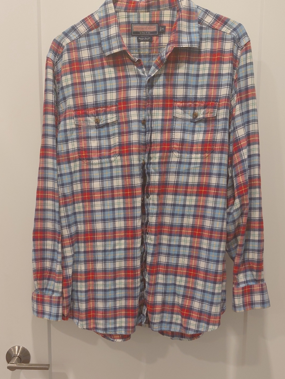 vineyard vines Owen Shirt Plaid Cotton Shirt Size XL Like New
